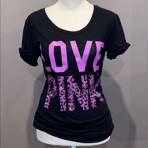 VS PINK Black/Purple Cheetah T-shirt